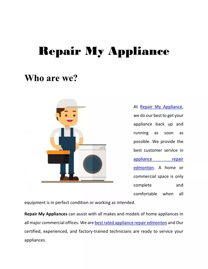 repair my appliance