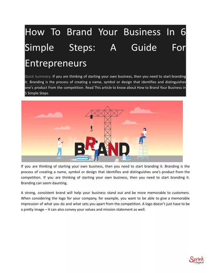 how to brand your business in 6 simple steps