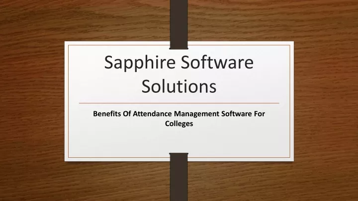 sapphire software solutions