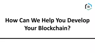 how can we help you develop your blockchain