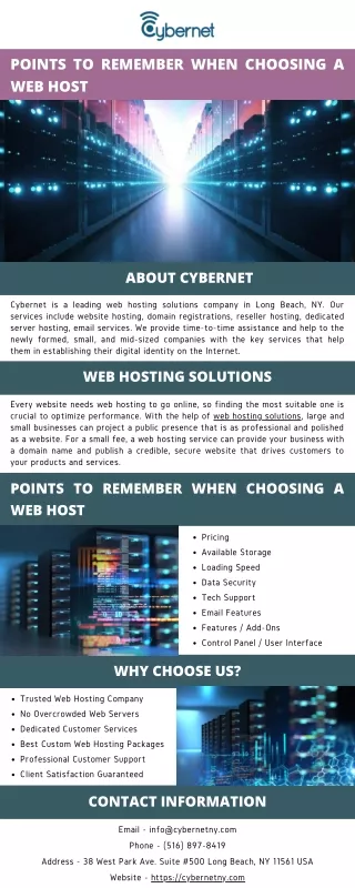 points to remember when choosing a web host