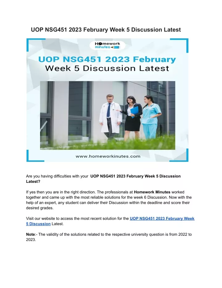 uop nsg451 2023 february week 5 discussion latest