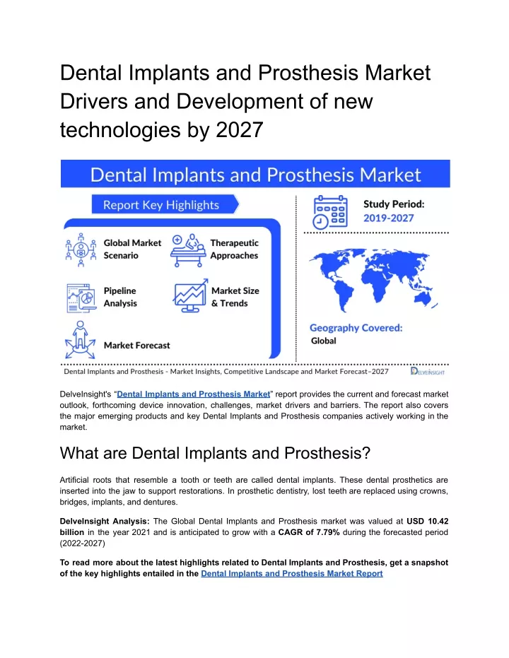 dental implants and prosthesis market drivers