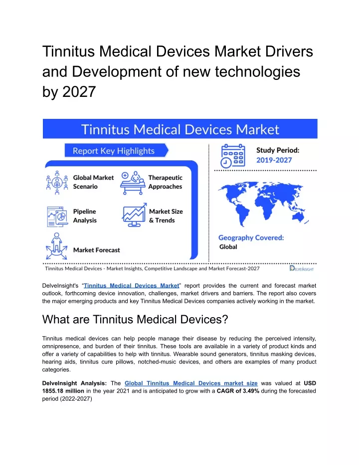 tinnitus medical devices market drivers