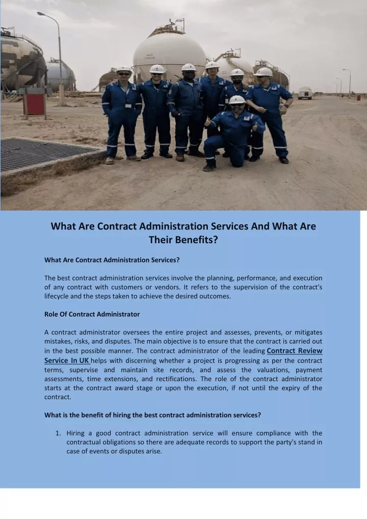 what are contract administration services