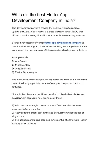 which is the best flutter app development company