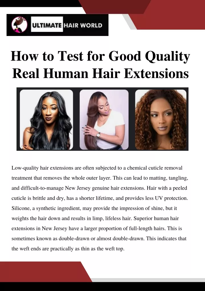 how to test for good quality real human hair