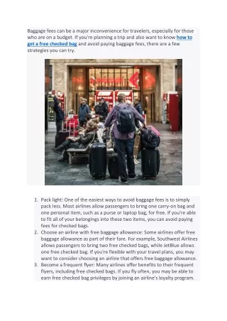 baggage fees can be a major inconvenience