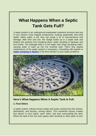 what happens when a septic tank gets full