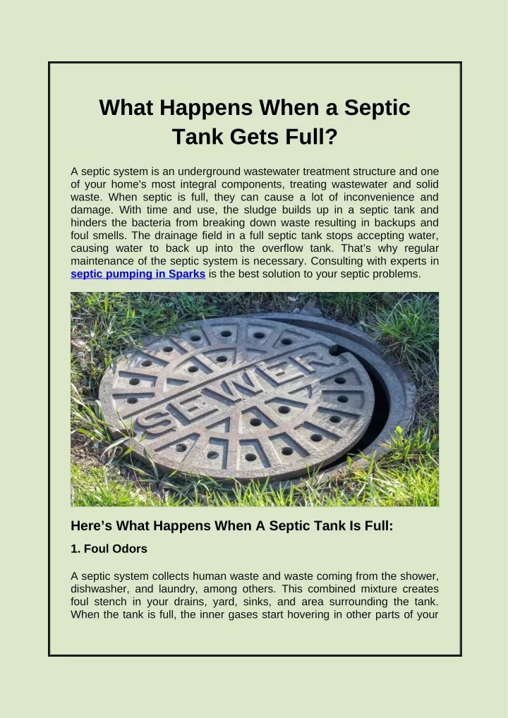 what happens when a septic tank gets full