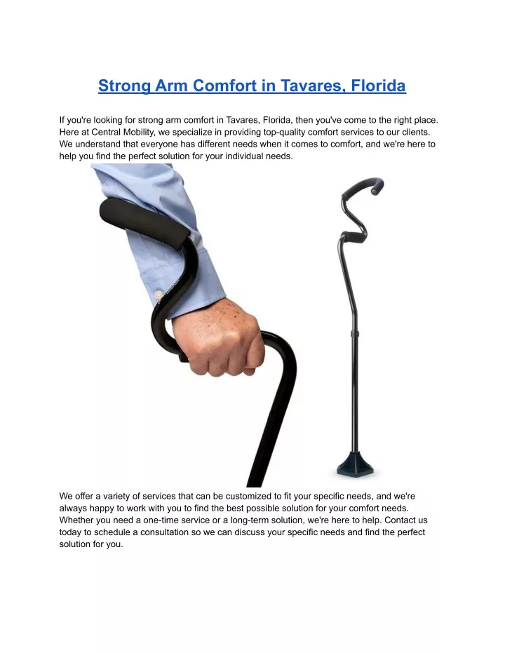 strong arm comfort in tavares florida