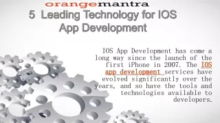 5 leading technology for ios app development