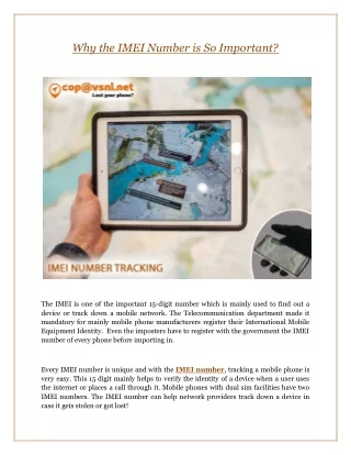 why the imei number is so important