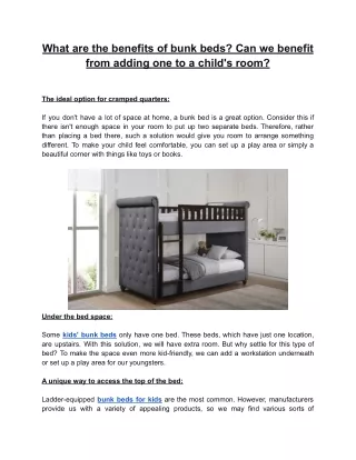 The ideal option for cramped quarters