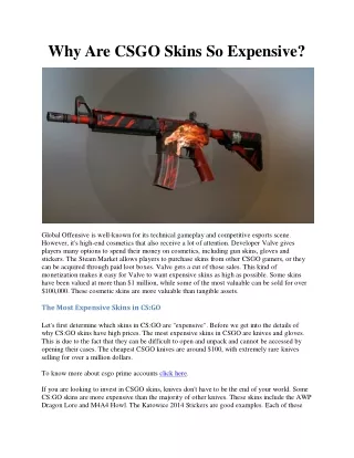 Why Are CSGO Skins So Expensive