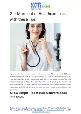 Get More out of Healthcare Leads with these Tips
