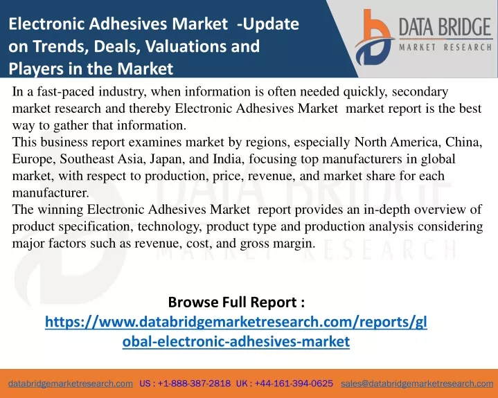 electronic adhesives market update on trends