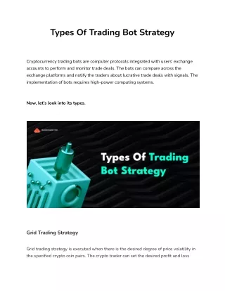 types of trading bot strategy