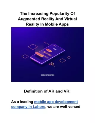 the increasing popularity of augmented reality
