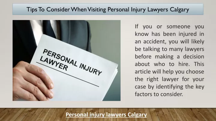 tips to consider when visiting personal injury