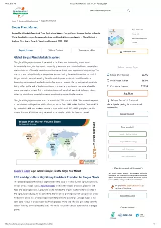 Biogas Plant Market to reach 110,354 Plants by 2027