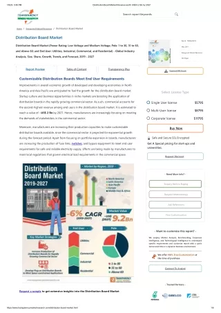 Distribution Board Market Revenue worth US$ 9.2 Bn by 2027