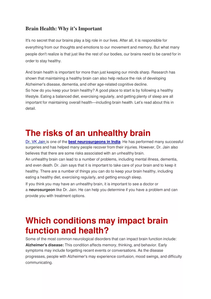 brain health why it s important it s no secret