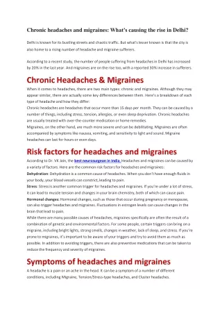 Chronic headaches and migraines