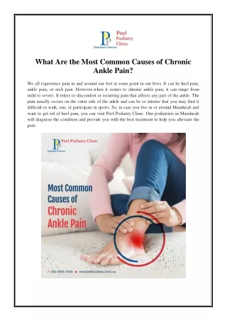 What Are the Most Common Causes of Chronic Ankle Pain?