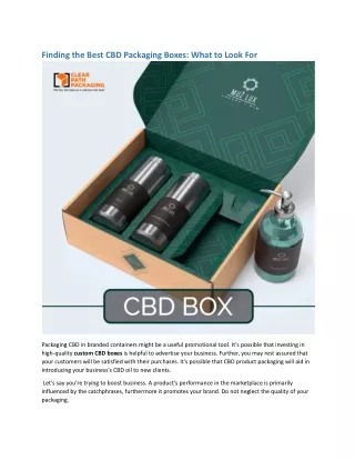 finding the best cbd packaging boxes what to look
