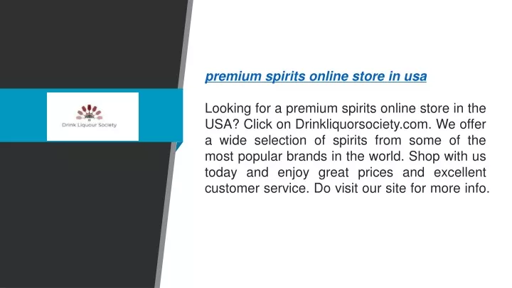 premium spirits online store in usa looking