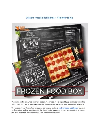 custom frozen food boxes 4 pointer to go