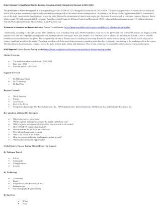 enteric disease testing market trends business