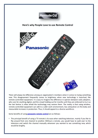 Here’s why People Love to use Remote Control