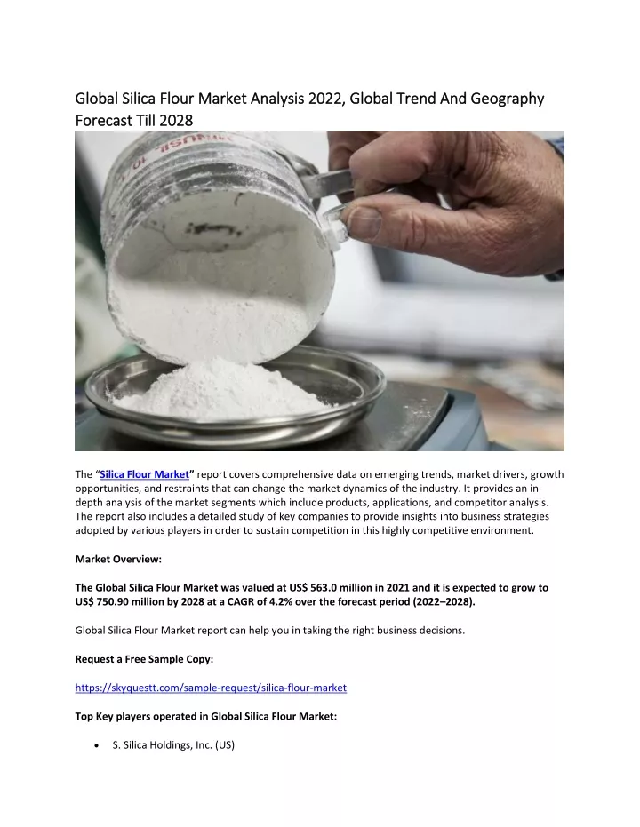 global silica flour market analysis 2022 global