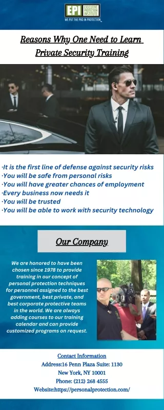 Reasons Why One Need to Learn  Private Security Training