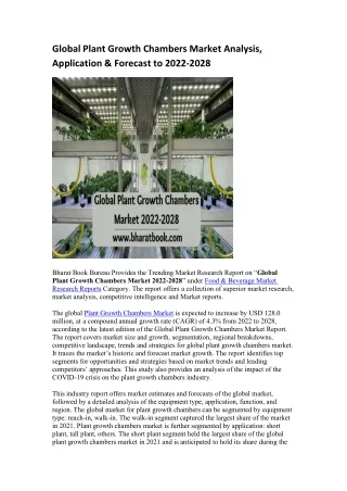 global plant growth chambers market analysis