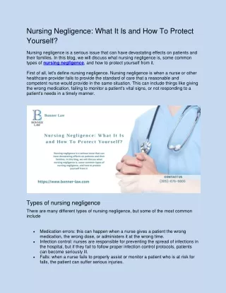 nursing negligence what it is and how to protect
