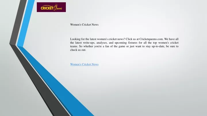 women s cricket news looking for the latest women