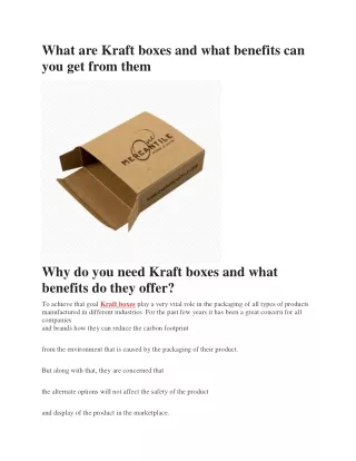 Kraft boxes  USA