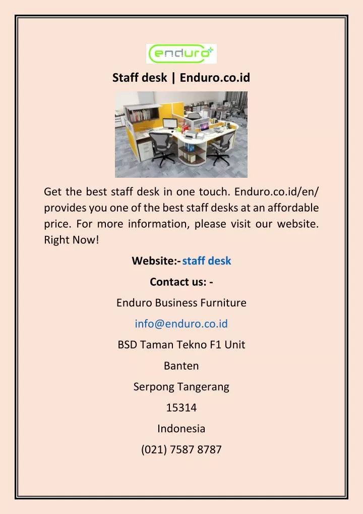 staff desk enduro co id