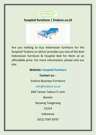 hospital furniture | Enduro.co.id