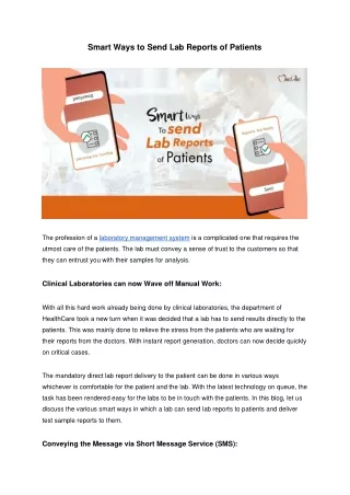smart ways to send lab reports of patients