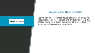 Singapore Landed House Contractor | Pcebuild.com