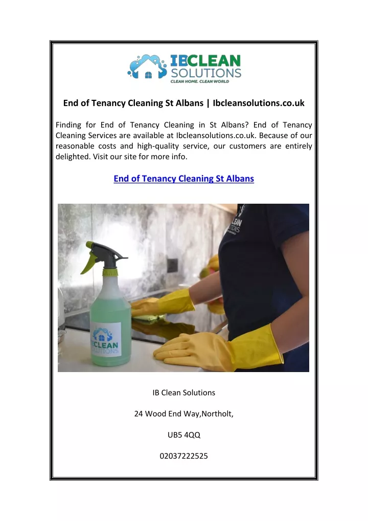 end of tenancy cleaning st albans