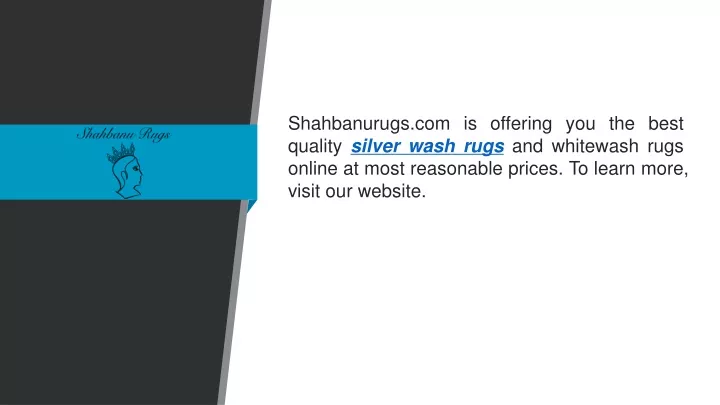 shahbanurugs com is offering you the best quality