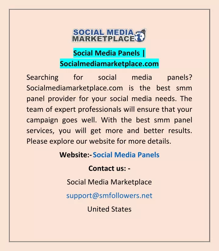 social media panels socialmediamarketplace com