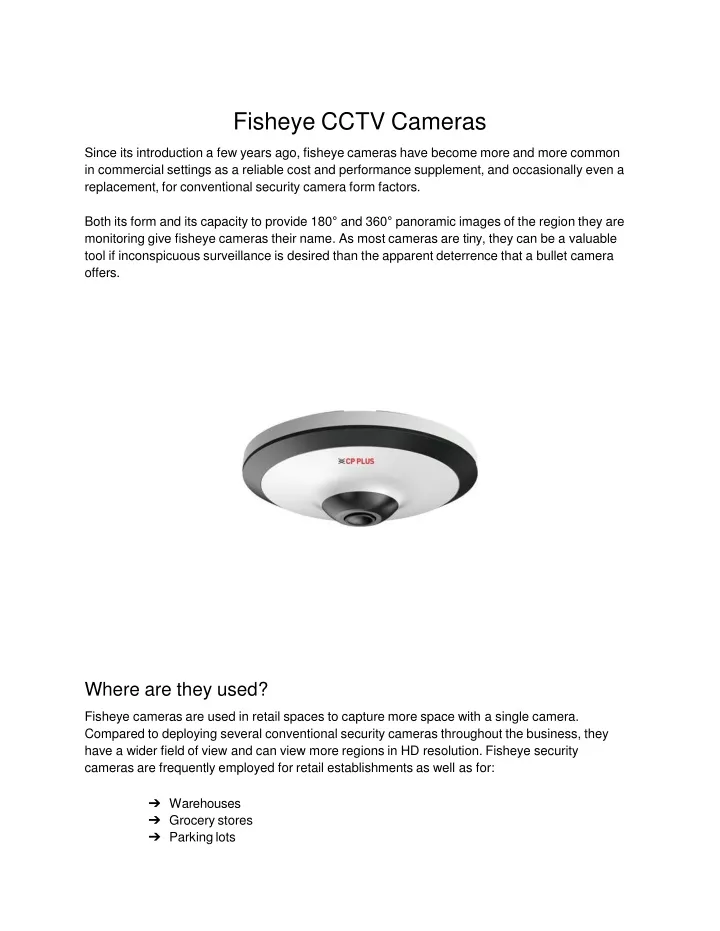 fisheye cctv cameras since its introduction