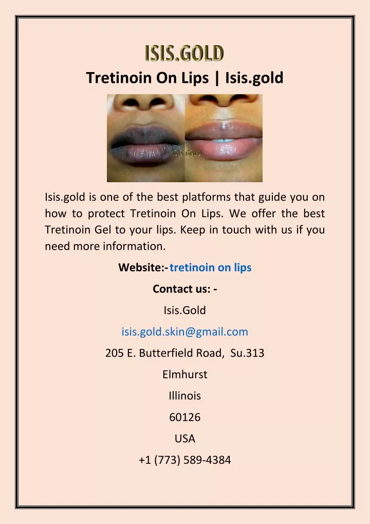 tretinoin on lips isis gold