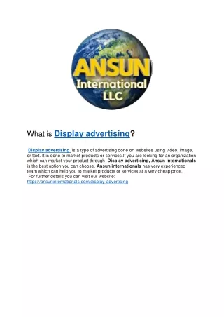 what is display advertising display advertising